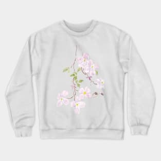 purple clematis watercolor Crewneck Sweatshirt